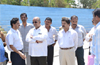 Administrative team inspects construction of synthetic track at Mangala Stadium
